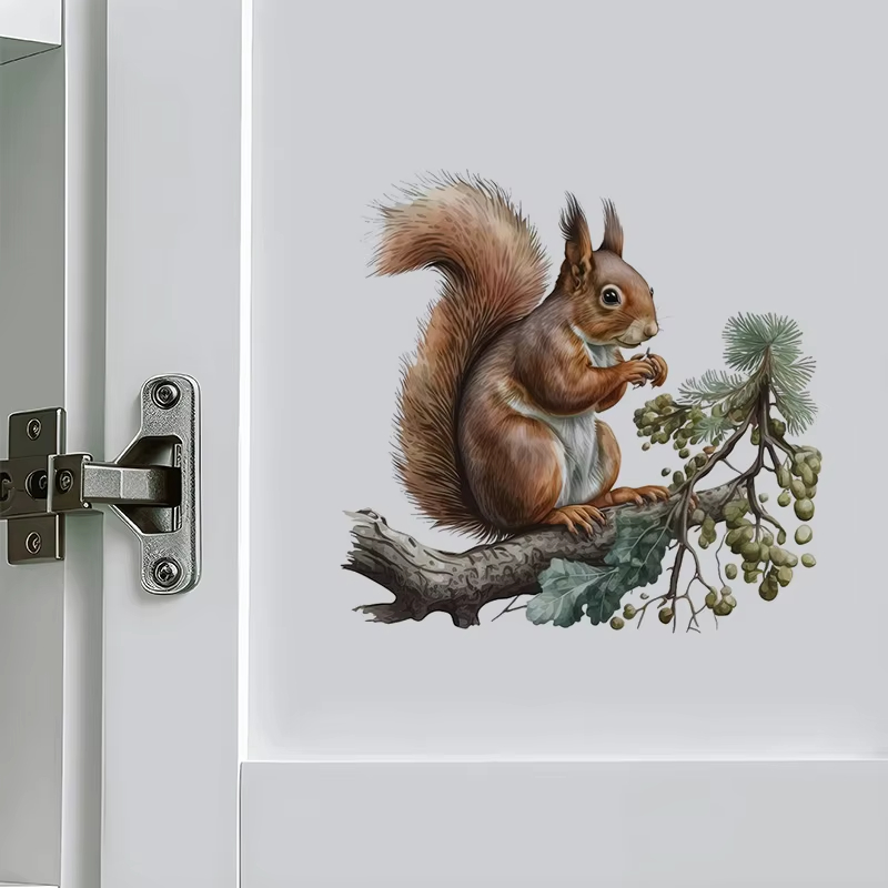 สติ๊กเกอร์ติดผนังรูปกระรอกน่าร - Pvc Panel Background บทวิจารณ์และราคา